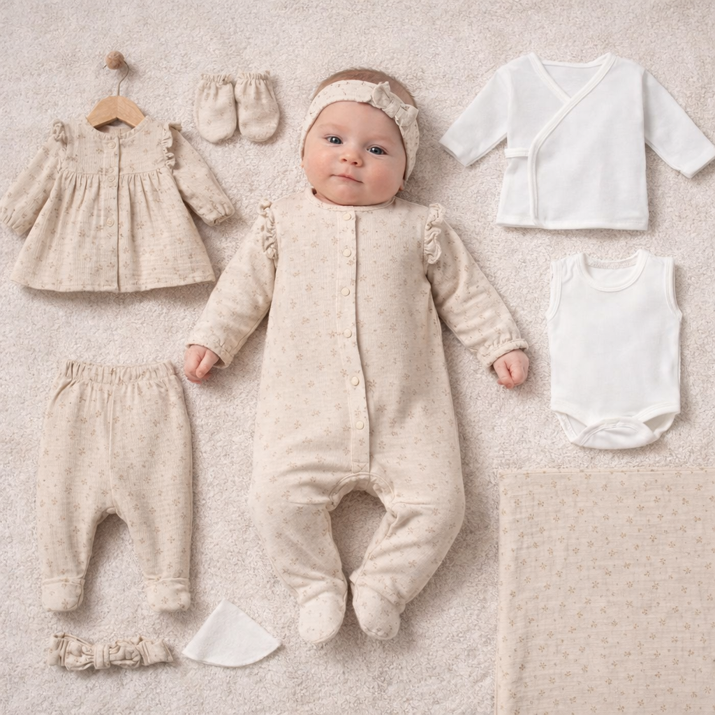 10-teiliges Baby Mädchen Erstlingsset | Weich & komfortabel | Komplett-Set für Neugeborene