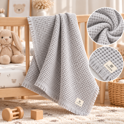 Weiche Babydecke mit Waffelstruktur 🧸 | In verschiedenen Farben erhältlich