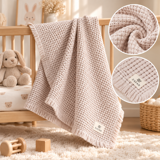 Weiche Babydecke mit Waffelstruktur 🧸 | In verschiedenen Farben erhältlich