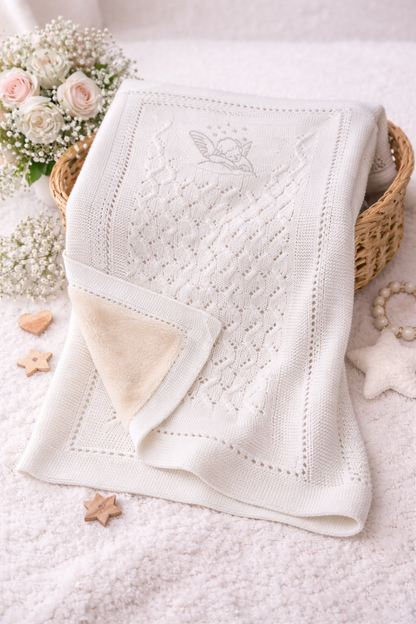 Kuschelige Strickdecke für Babys - gefüttert – 80x100 cm – 4 Farben