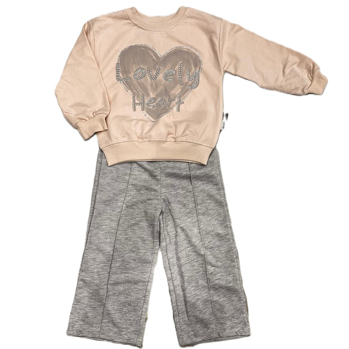 Mädchen 2-teiliges Set „Lovely Heart“ – Sportlich & Glitzernd 💖✨