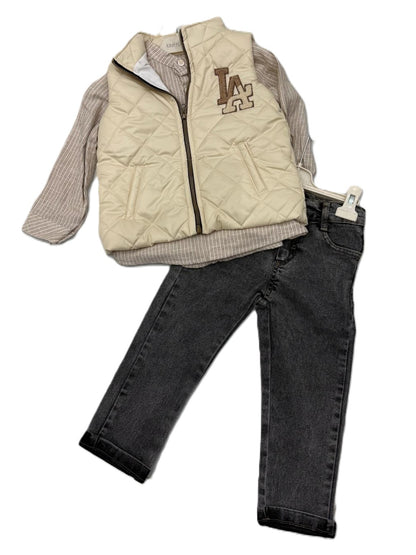 Jungen 3-teiliges Outfit – Hose, Hemd & Weste