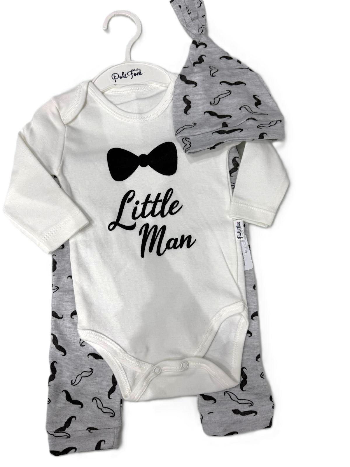 Babyjungen 3-teiliges Outfit – Little Man 👶🖤