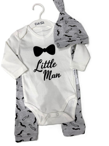 Babyjungen 3-teiliges Outfit – Little Man 👶🖤