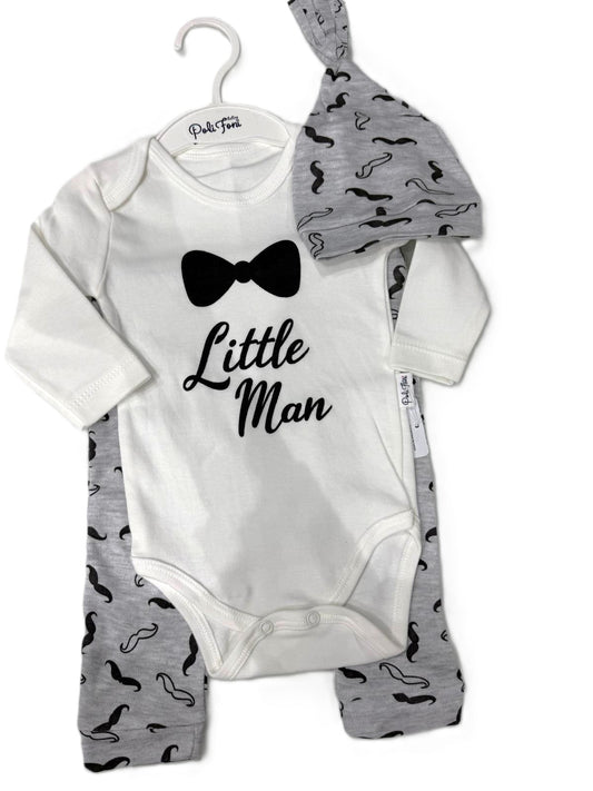 Babyjungen 3-teiliges Outfit – Little Man 👶🖤