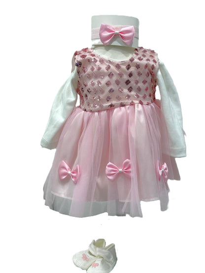 Babymädchen Kleid Set – elegant & festlich (4-teilig) 👶🎀