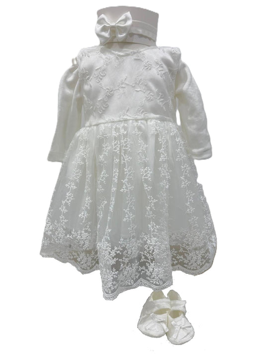 Babymädchen Kleid Set – festlich & zeitlos (4-teilig) 🤍👶
