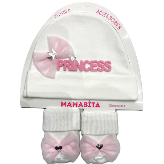 Babymädchen Mütze & Socken Set „Princess“ – süß & liebevoll (2-teilig) 👑🎀