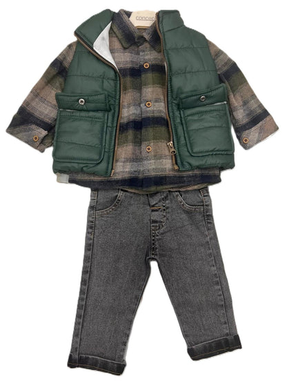 Babyjungen Outfit Set – lässig & modern (3-teilig) 👶💚