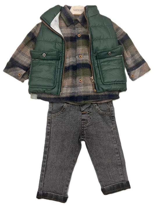 Babyjungen Outfit Set – lässig & modern (3-teilig) 👶💚