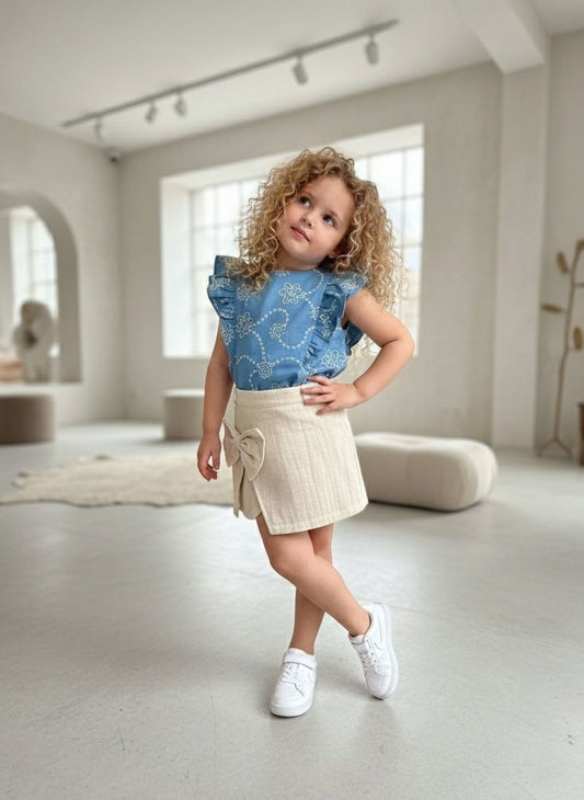 Mädchen Outfit Set 2-teilig – Top & Rock-Shorts Sommerlook