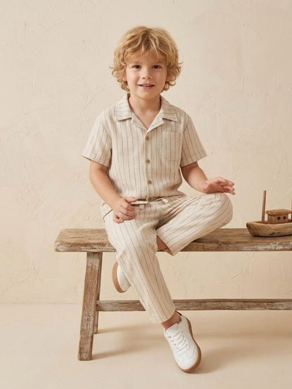 Jungen Outfit Set – Hemd & Hose im Streifenlook