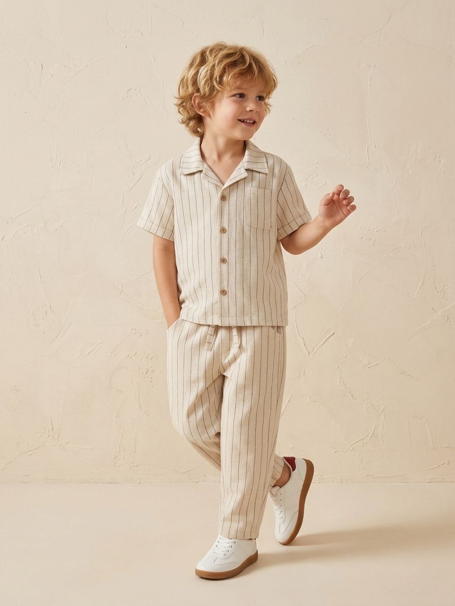 Jungen Outfit Set – Hemd & Hose im Streifenlook