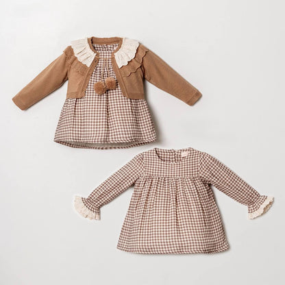 Kleid Braun Karomuster