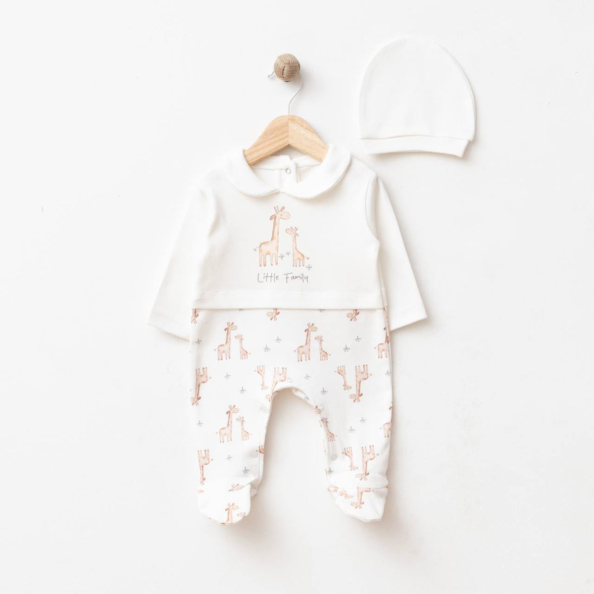 Babystrampler Baumwolle Giraffenmuster