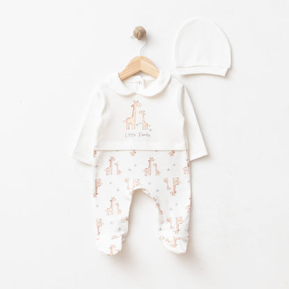 Babystrampler Baumwolle Giraffenmuster