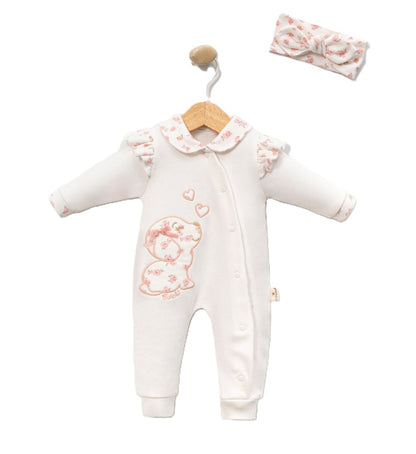 Babystrampler Baumwolle Hundemotiv Haarband