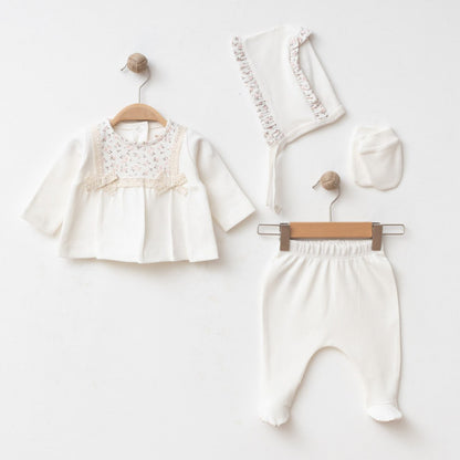 Babyoutfit Baumwolle 4-teilig Blumenmuster
