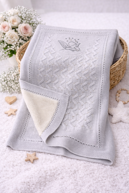 Kuschelige Strickdecke für Babys - gefüttert – 80x100 cm – 4 Farben