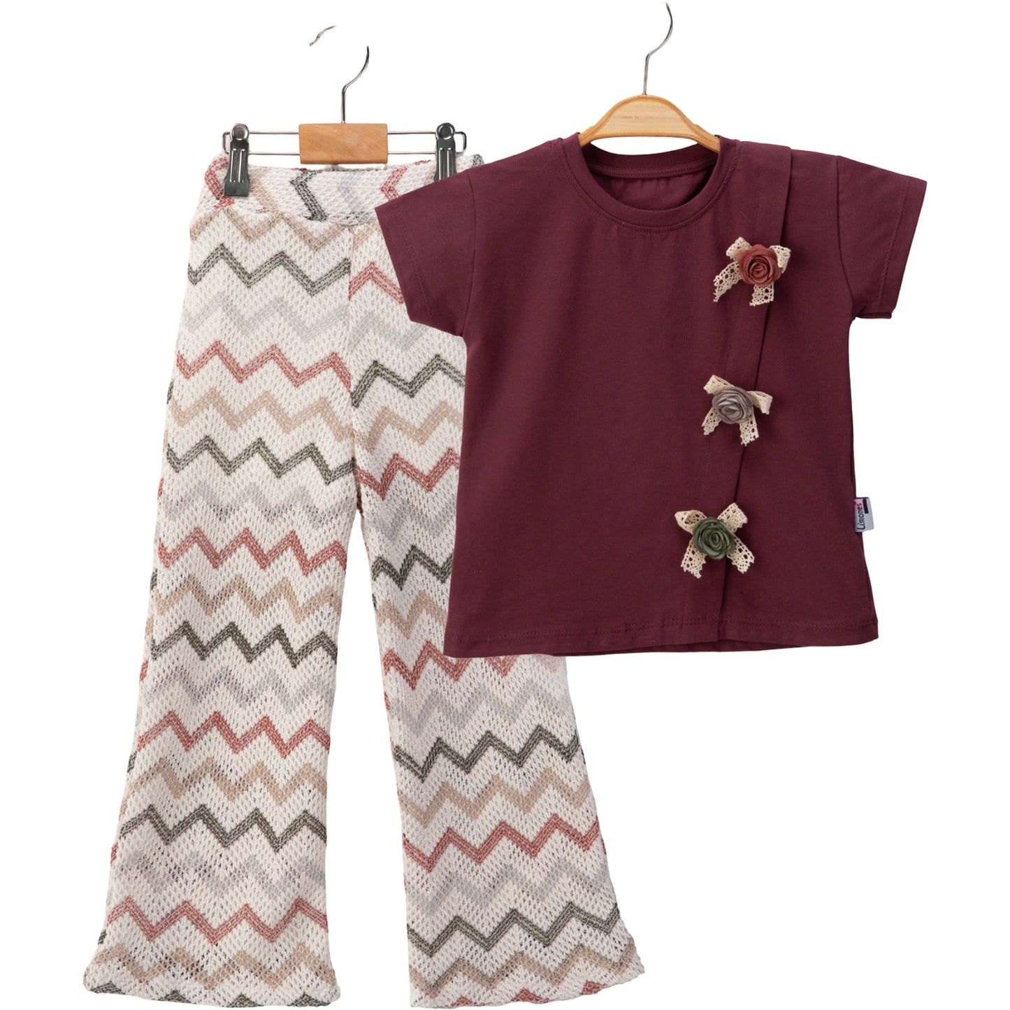 Mädchen Outfit-Set Zickzack Hose