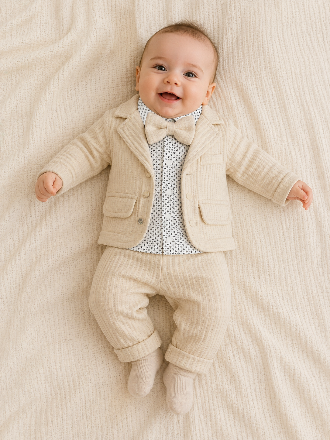 Baby Set Baumwolle Beige