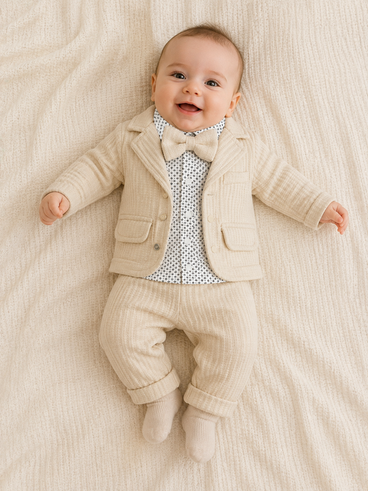Baby Set Baumwolle Beige