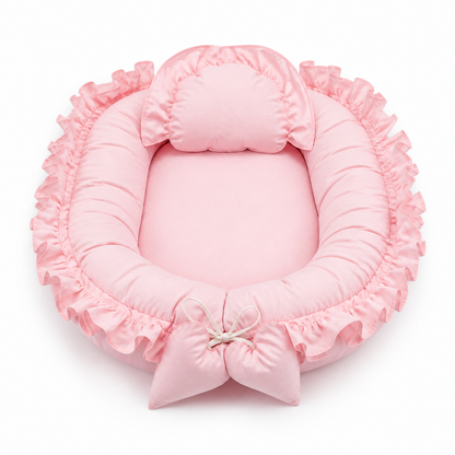 Babynest Set Rosa mit Rüschen