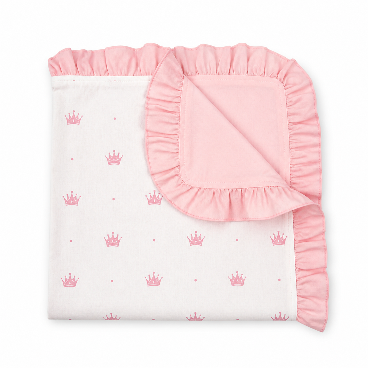 Babynest Set Rosa mit Kronen 3-teilig