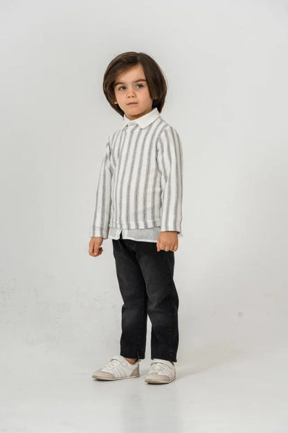Jungen Outfit Weste Streifen