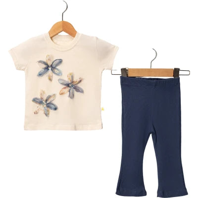 Mädchen Outfit Set Blumen 2-teilig