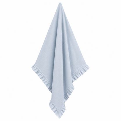 Musselin Babydecke mit Rüschen 2-lagig 80x80 cm