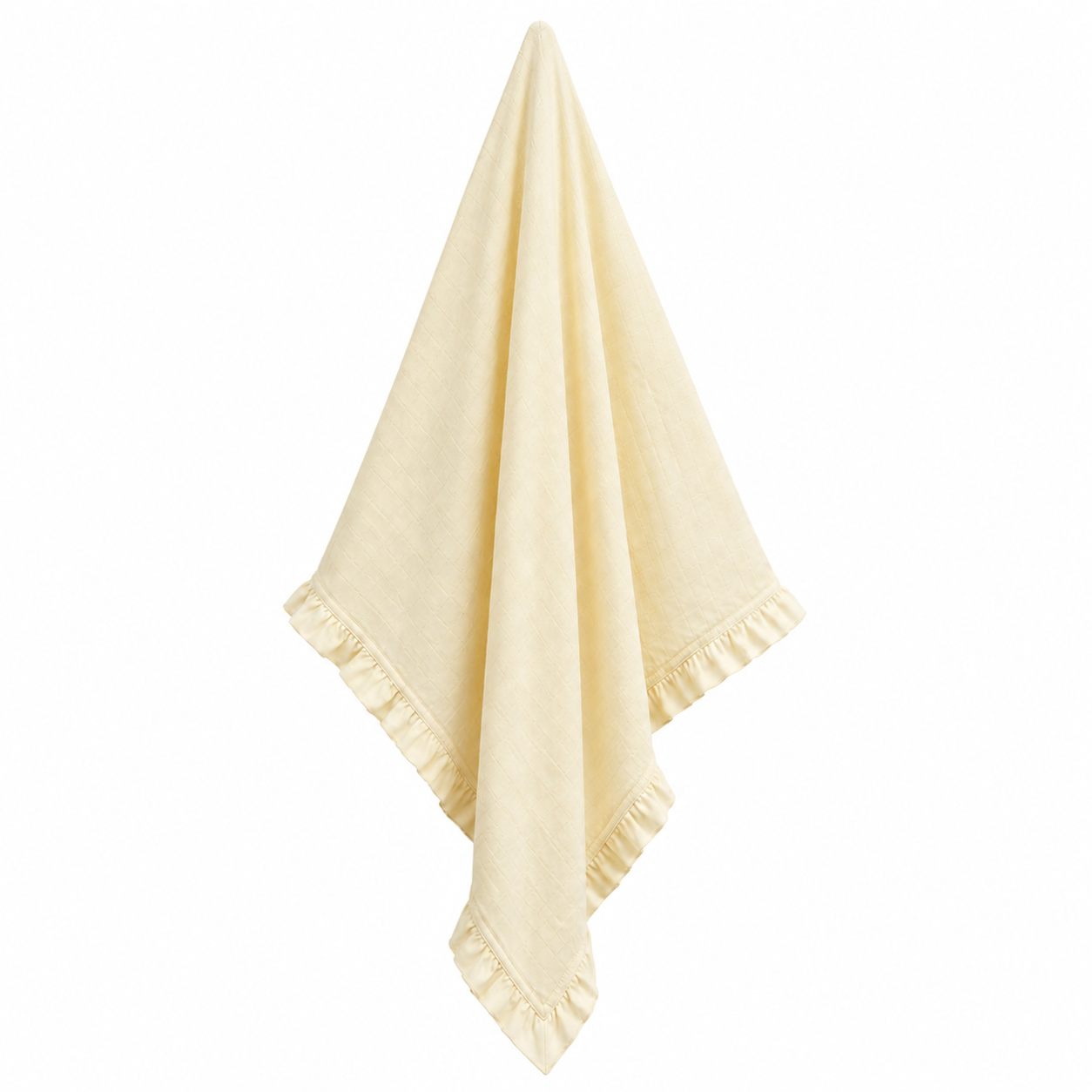 Musselin Babydecke mit Rüschen 2-lagig 80x80 cm