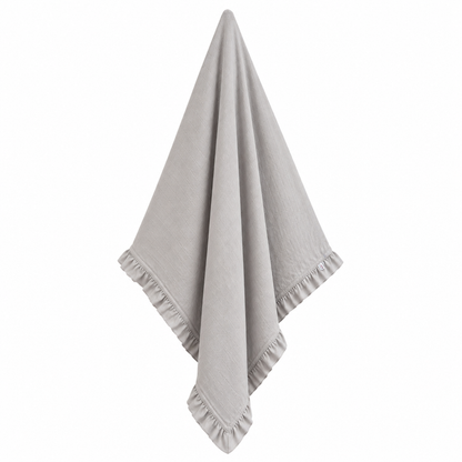 Musselin Babydecke mit Rüschen 2-lagig 80x80 cm